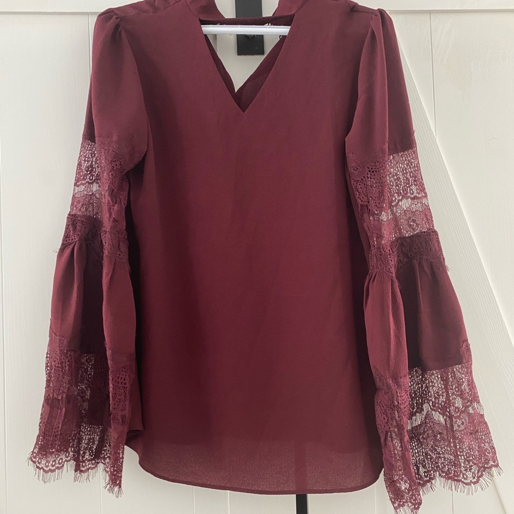 Lace trim blouse
